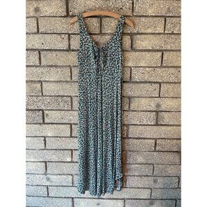 Z Supply Womens Floral Sleeveless Midi Dress With Ruched Front & Tie Detail Size